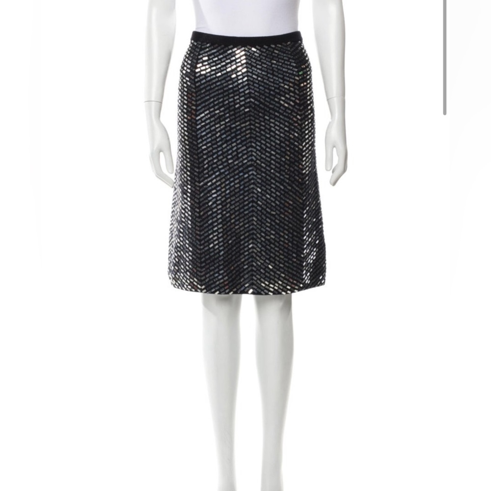 EUC Tory Burch Embellished Wool Knit Midi Skirt